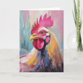 Hühnerportrait Moderne Abstrakte Kunst Karte (Vorderseite)