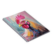 Hühnerportrait Moderne Abstrakte Kunst Notizblock (Rechte Seite)