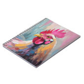 Hühnerportrait Moderne Abstrakte Kunst Notizblock (Linke Seite)