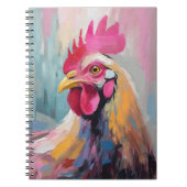 Hühnerportrait Moderne Abstrakte Kunst Notizblock (Vorderseite)