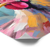 Hühnerportrait Moderne Abstrakte Kunst Poster (Ecke)