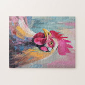 Hühnerportrait Moderne Abstrakte Kunst Puzzle (Horizontal)