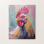 Hühnerportrait Moderne Abstrakte Kunst Puzzle (Vertikal)