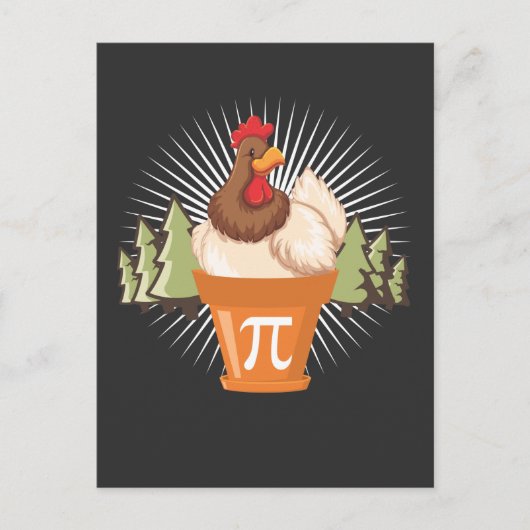Hühnerpot Funny Pi Day Mathe-Liebhaber 3,14 Postkarte (Vorderseite)