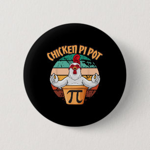 Hühnerpot Pi Apparel Pi Tag Vintag Retro Math Button