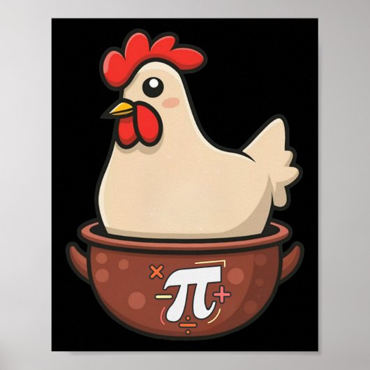 Hühnerpot Pi Funny Pie Day Cartoon Hühnerpot P Poster (Vorne)