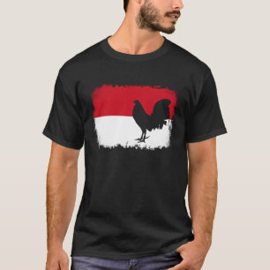 Hühnerrasse vintage Indonesien indonesische Flagge T-Shirt