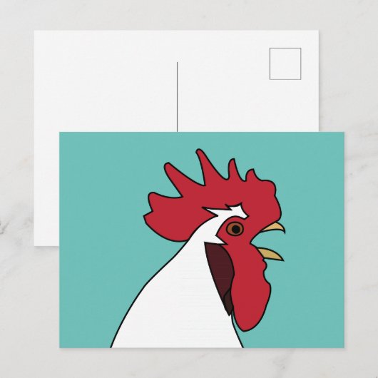 Hühnerrooster Postkarte (Vorne/Hinten)