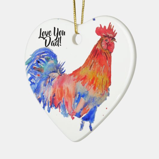 Hühnerrooster Wasserfarbe Liebe Vater Dekoration (Links)