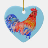 Hühnerrooster Wasserfarbe Liebe Vater Dekoration (Hinten)