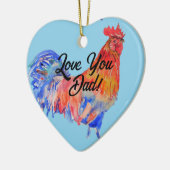 Hühnerrooster Wasserfarbe Liebe Vater Dekoration (Links)