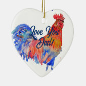Hühnerrooster Wasserfarbe Liebe Vater Dekoration (Rechts)