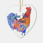 Hühnerrooster Wasserfarbe Liebe Vater Dekoration (Links)