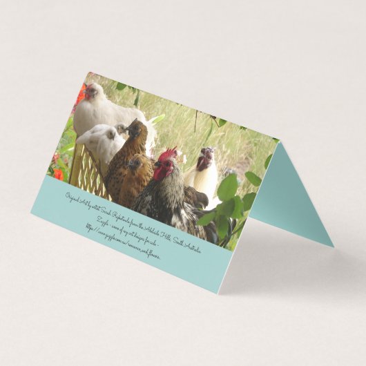 Hühnerroster aus unserem Weihnachtskarten-Set (Rückseite)