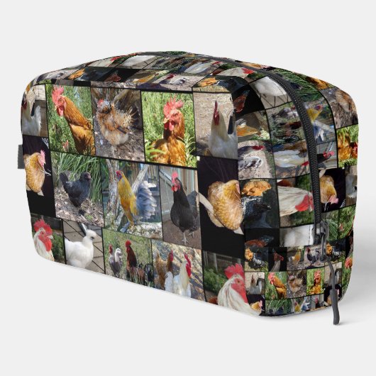 Hühnerroster-Fotolage, Hygienebeutel Waschbeutel (Rechte Ecke)