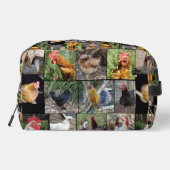 Hühnerroster-Fotolage, Hygienebeutel Waschbeutel (Rückseite)