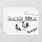 Hühnerroster und Hennencharme Landhaus Postkarte (Vorne/Hinten)