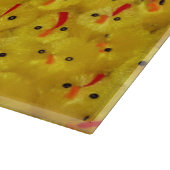 Hühnerschneider mit gelbem Hühnermuster Schneidebrett (Ecke)