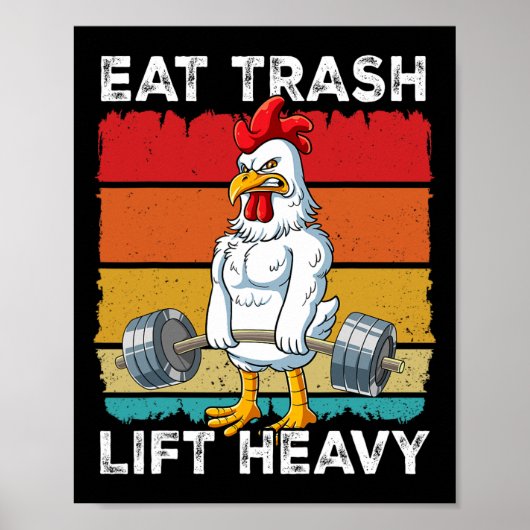 Hühnerschwanz-Training Essen Müllhalde schwer Poster (Vorne)