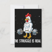 Hühnerschwingengewicht Training Der Kampf ist real Einladung (Vorderseite)