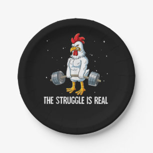 Hühnerschwingengewicht Training Der Kampf ist real Pappteller