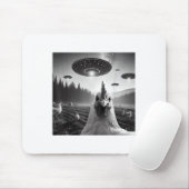 Hühnerselfie mit Alien Ufo T-Shirt Funny Gaben Män Mousepad (Mit Mouse)