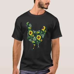 Hühnersonnenblumen Mädchen Floral Henne Geflügel H T-Shirt
