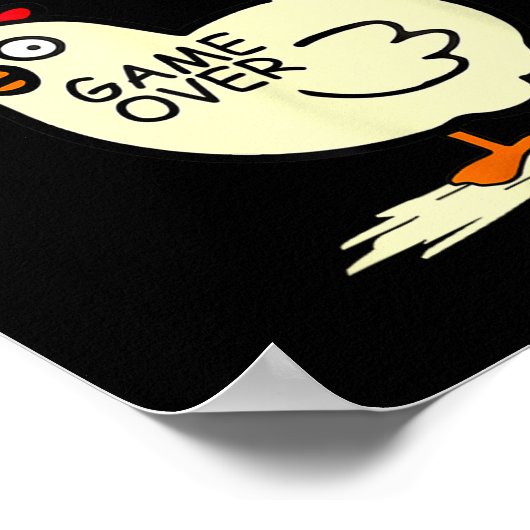 Hühnerspiel sieht nicht Hühnchen an Poster (Ecke)