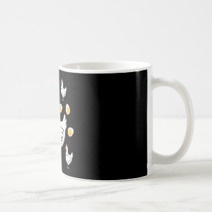 Hühnerstall Königin Henne Mit Kleinen Hühnern Und  Kaffeetasse