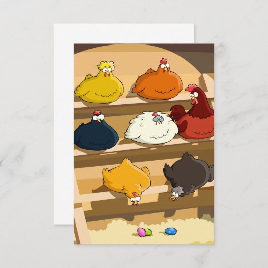 Hühnerstall-Ostereier Einladung (Vorne/Hinten)