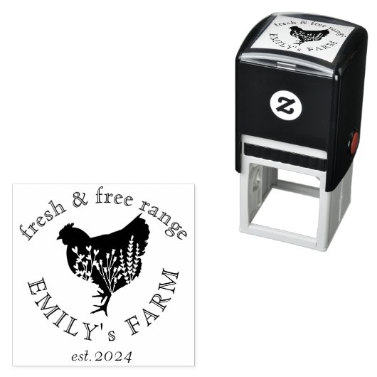 Hühnerstall personalisierter Name Permastempel (Beispiel)