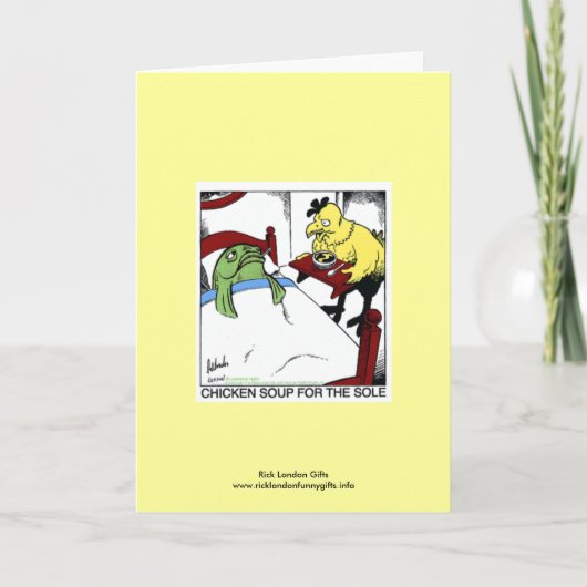 Hühnersuppe 4 Einziger Cartoon Grußkarte Karte (Vorderseite)