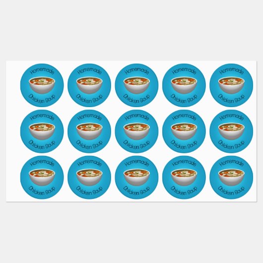 Hühnersuppe Etiketten (Blatt)