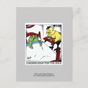 Hühnersuppe für die Seele - Cartoon-Postkarten Postkarte