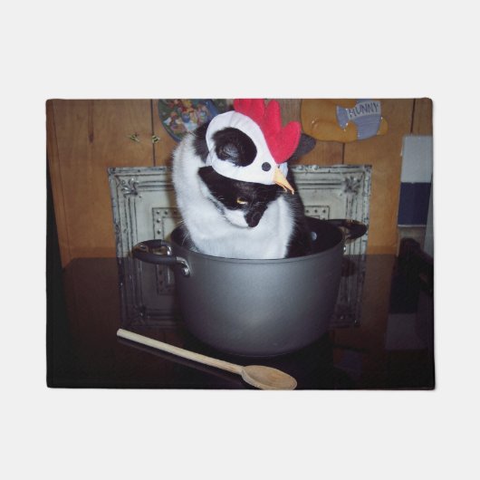 Hühnersuppe-Katzen-Küchen-Matte Fußmatte (Vorderseite)