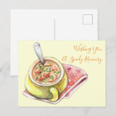 Hühnersuppe mit Nudeln Postkarte (Vorne/Hinten)