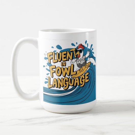 HühnerSurfer lernen fließend in der Sprache der Ge Kaffeetasse (Links)