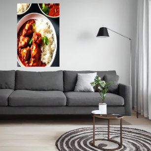 Hühnertikka-Masala mit Reis   AI Art Poster