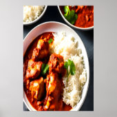 Hühnertikka-Masala mit Reis | AI Art Poster (Vorne)