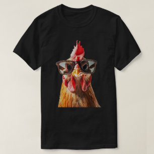Hühnertragende Sonnenbrille Grafischer lustiger Ba T-Shirt