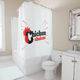 Hühnertypografie Duschvorhang