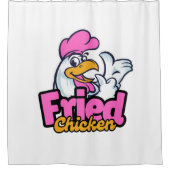 Hühnertypografie Duschvorhang (Vorderseite)