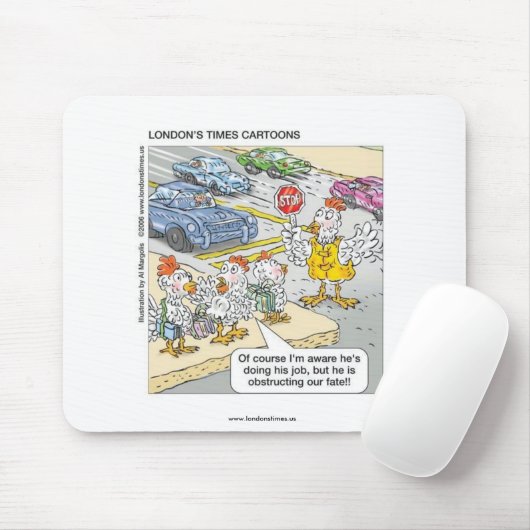 Hühnerüberquerung der Straße Funny Mouse Pad Mousepad (Mit Mouse)