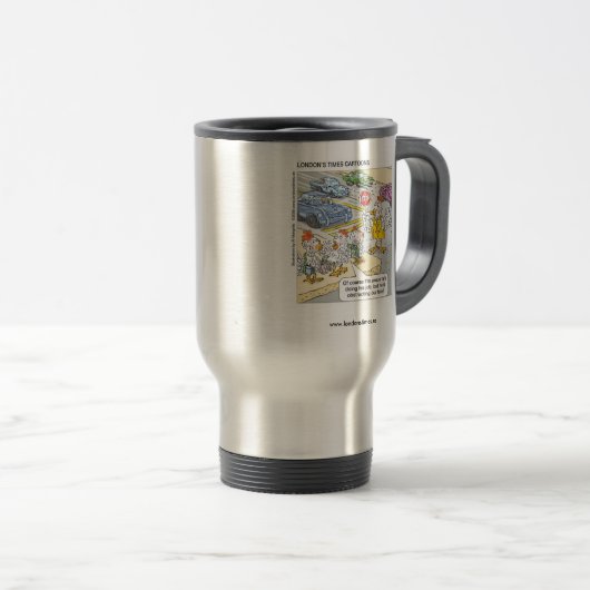 Hühnerüberquerung Straße Funny Travel Mug Reisebecher (VorderseiteRechts)