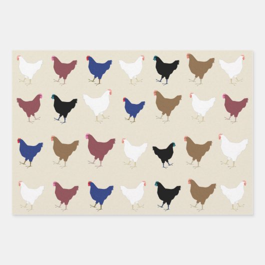 Hühnerverpackungspapier Geschenkpapier Set (Vorderseite)