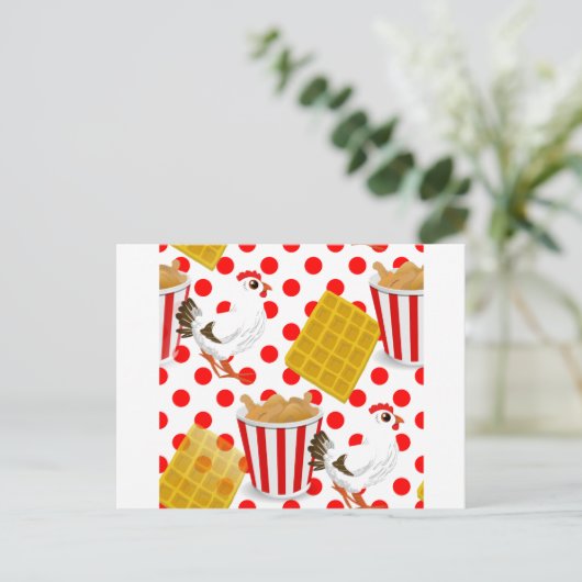 HühnerWaffeln Postkarte (Stehend Vorderseite)