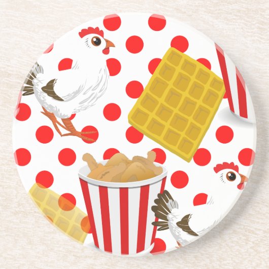 HühnerWaffeln Sandstein Untersetzer (Vorne)