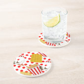 HühnerWaffeln Sandstein Untersetzer (Seite)