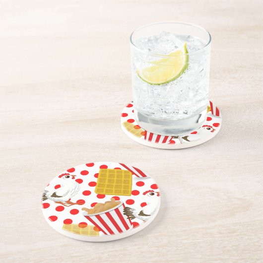 HühnerWaffeln Sandstein Untersetzer (Seite)