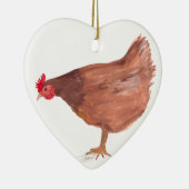 Hühnerwasserfarbe beim Bauer Farm Keramik Ornament (Rechts)